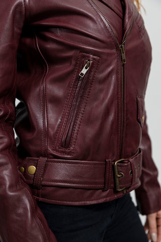 Rebel Womens Leather Jacket Oxblood