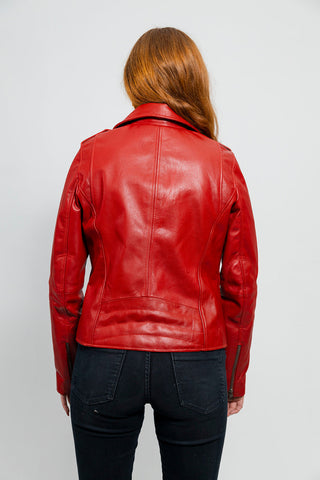 Abigail Women's Vintage Moto Leather Jacket