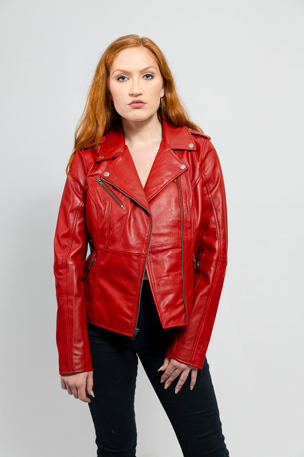 Abigail Women's Vintage Moto Leather Jacket