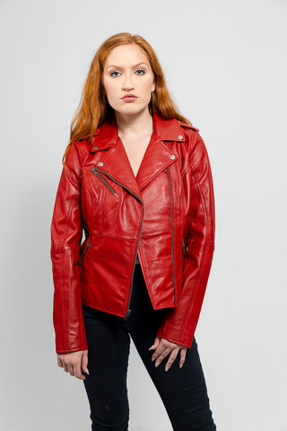 Abigail Women's Vintage Moto Leather Jacket
