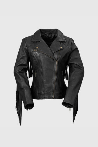 Daisy Womens Fashion Leather Jacket Black