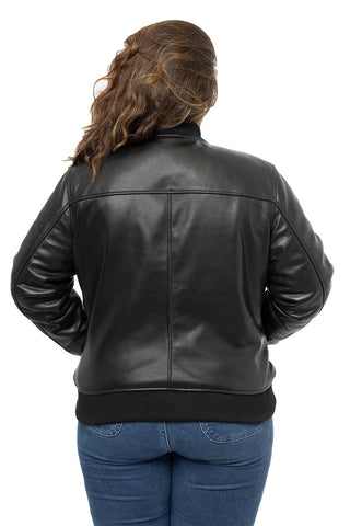 Dani Women's Fashion Leather Bomber Jacket