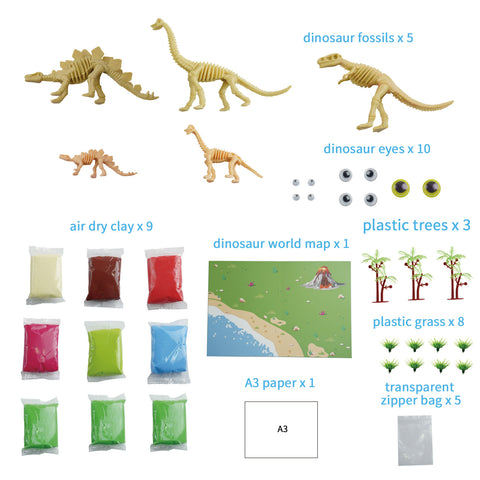 Robotime Robud Dinosaur Air Dry Clay Kit Easy To Modeling Shape Super Soft Non Stick Wonderful Activity For Children Kids Gifts