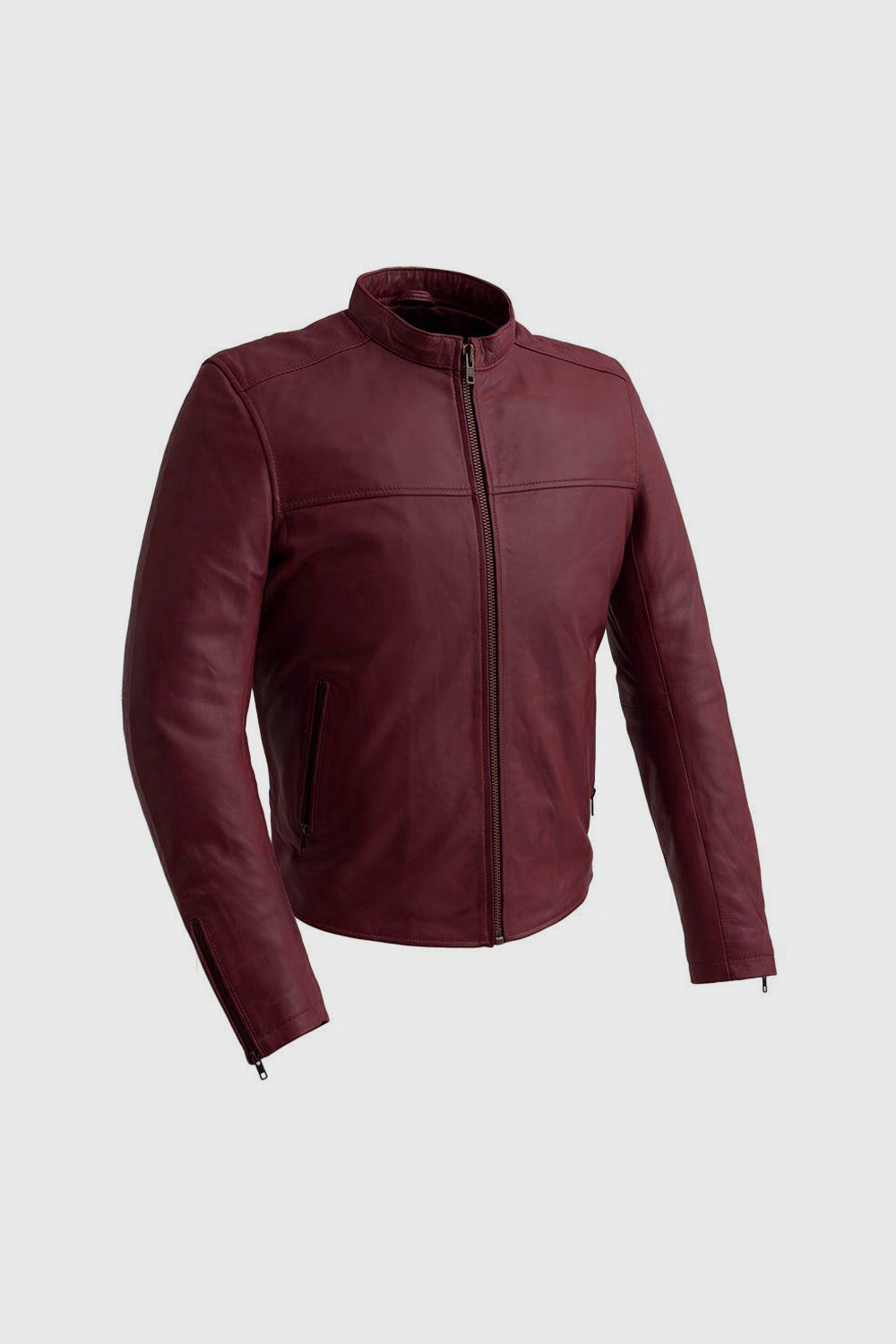 Grayson Mens Leather Jacket Oxblood