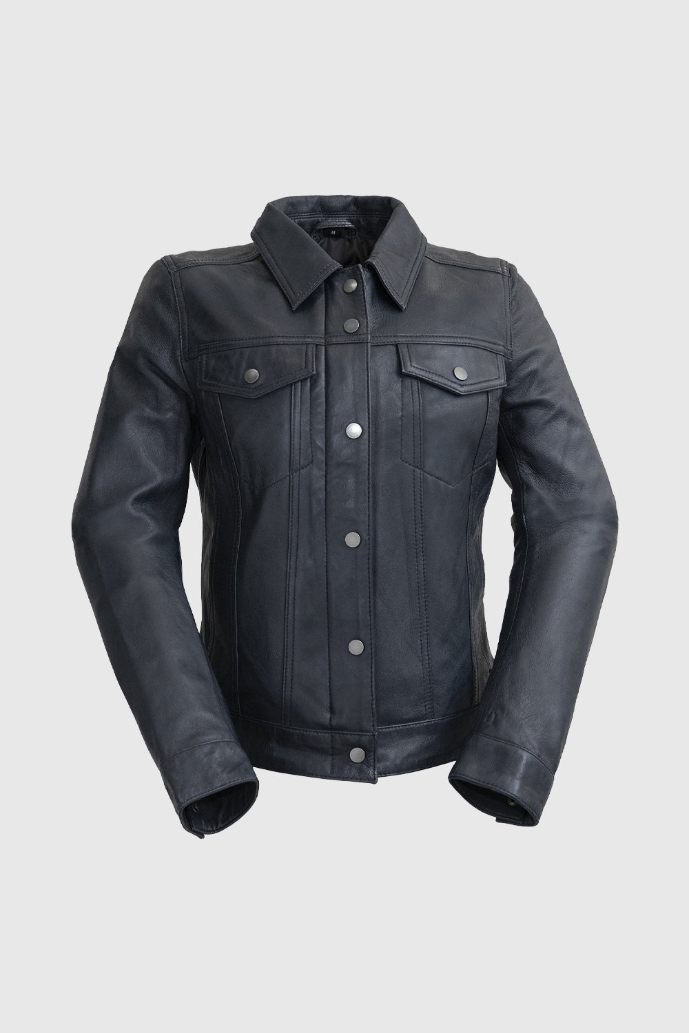 Madison Womens Fashion Leather Jacket Blue