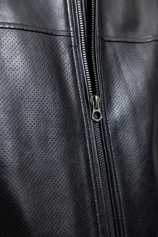 Oliver Men's Vegan Faux/Perforated Leather Jacket