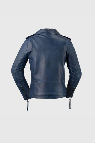 Rockstar - Womens Leather Jacket - Blue