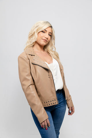 Sandy Women's Vegan Faux Leather Jacket