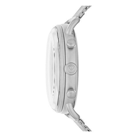 Emporio Armani Sophisticated Silver Steel Chronograph Watch
